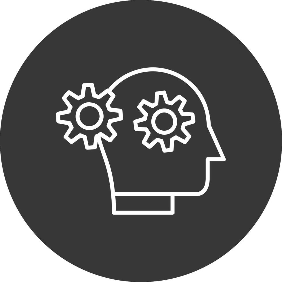 Thinking Line Inverted Icon Design vector