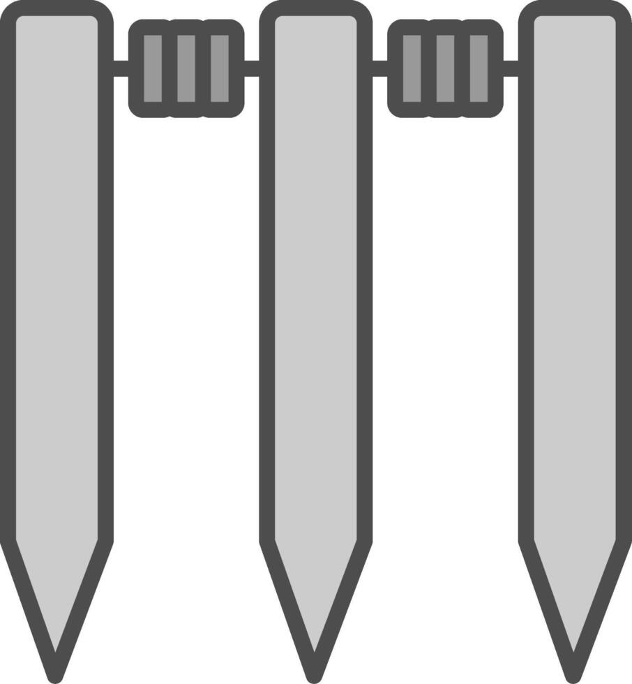 Wicket Line Filled Greyscale Icon Design vector