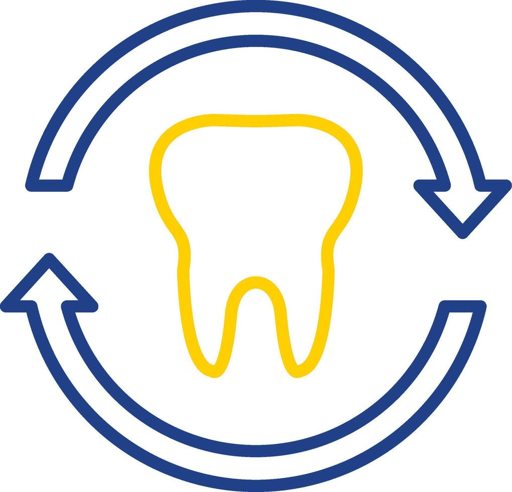 Tooth Line Two Colour Icon Design vector