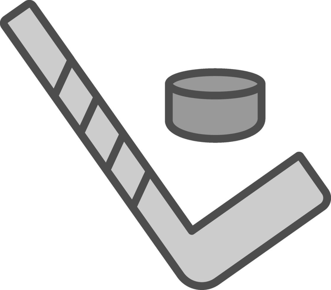 hockey línea lleno escala de grises icono diseño vector