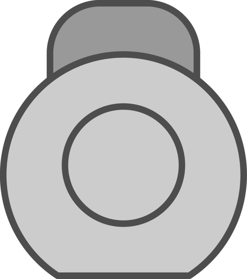 Kettlebell Line Filled Greyscale Icon Design vector