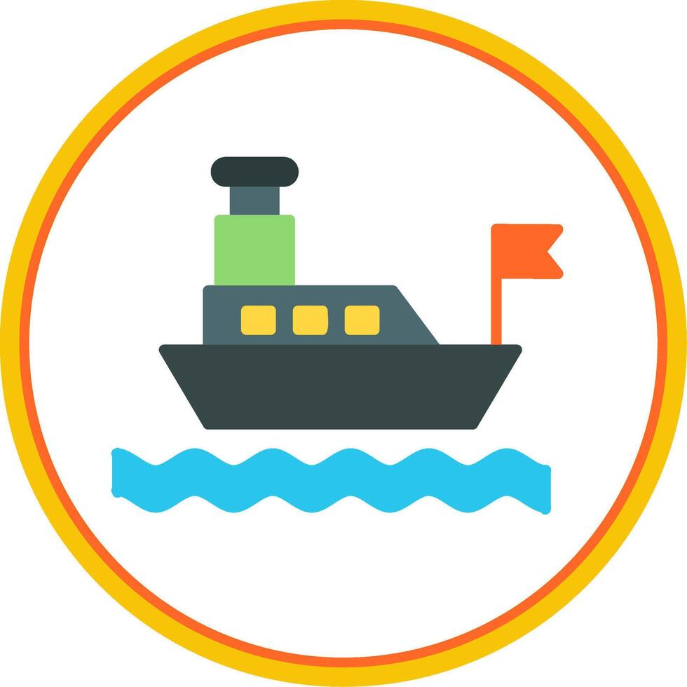 Ferry Flat Circle Icon vector