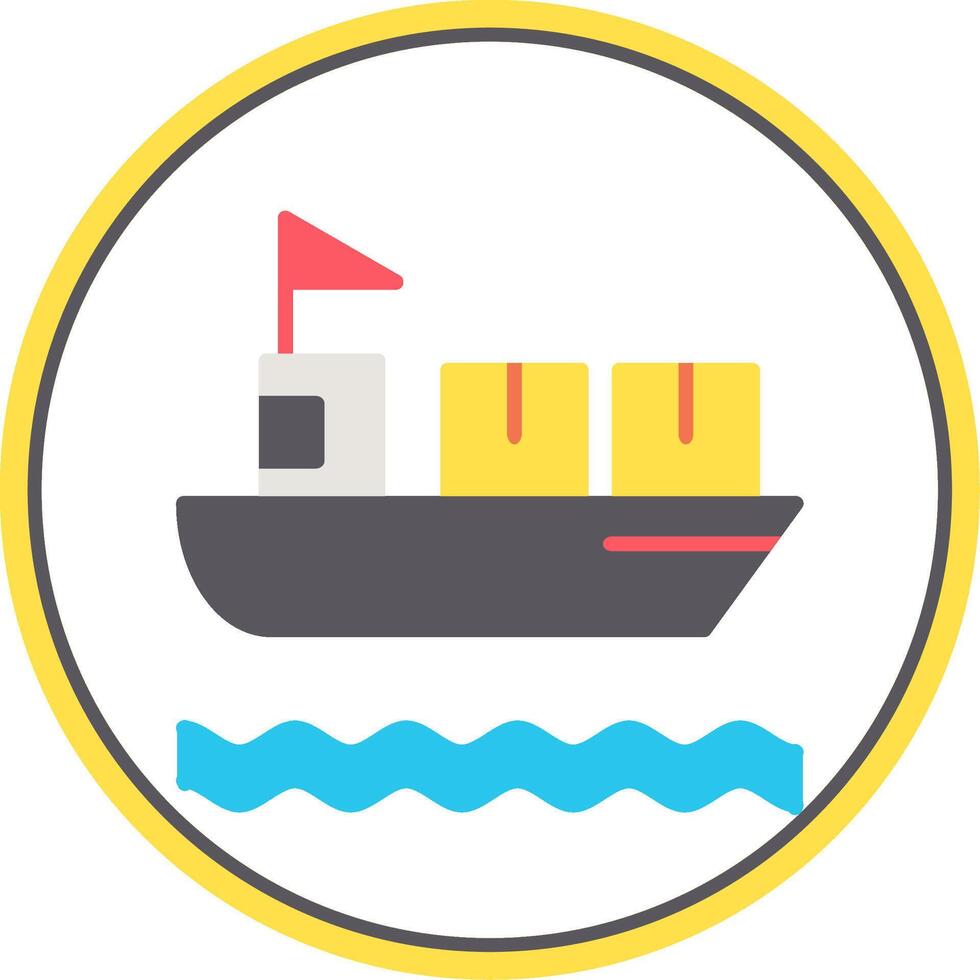 Ship Flat Circle Icon vector