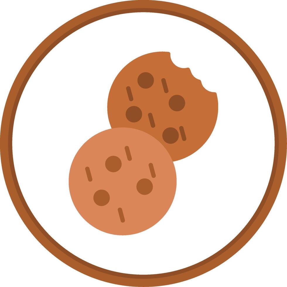 Cookie Flat Circle Icon vector