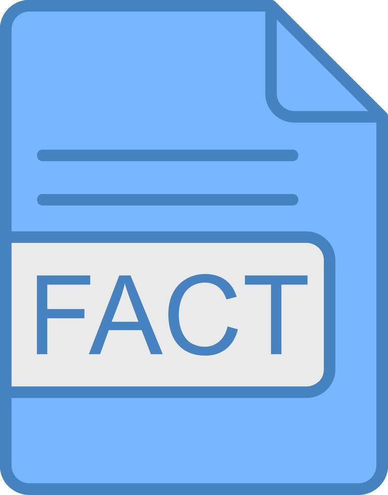 FACT File Format Line Filled Blue Icon vector