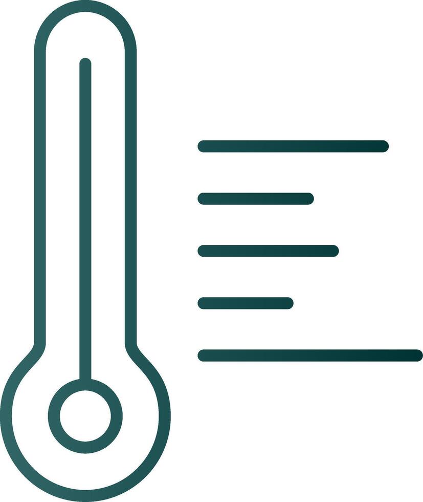 Temperature Hot Line Gradient Icon vector