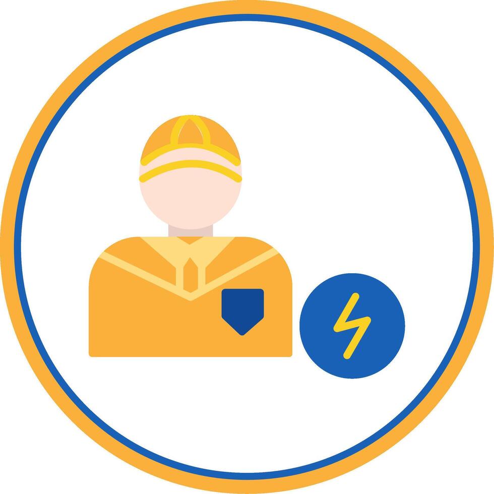 Electrician Flat Circle Icon vector