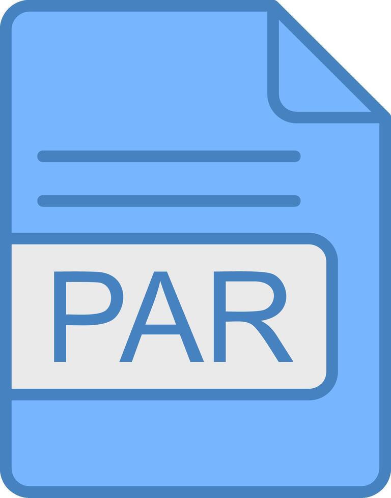 PAR File Format Line Filled Blue Icon vector