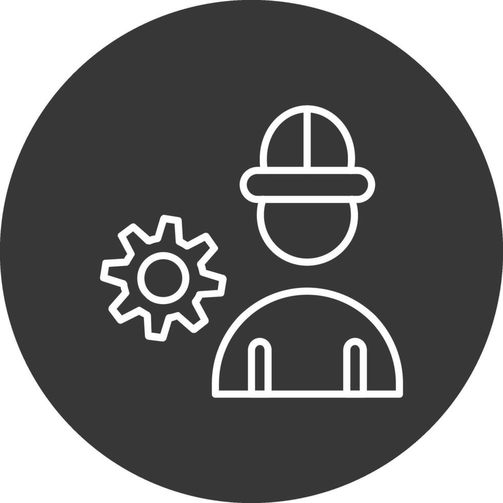 Ingenieria línea invertido icono diseño vector