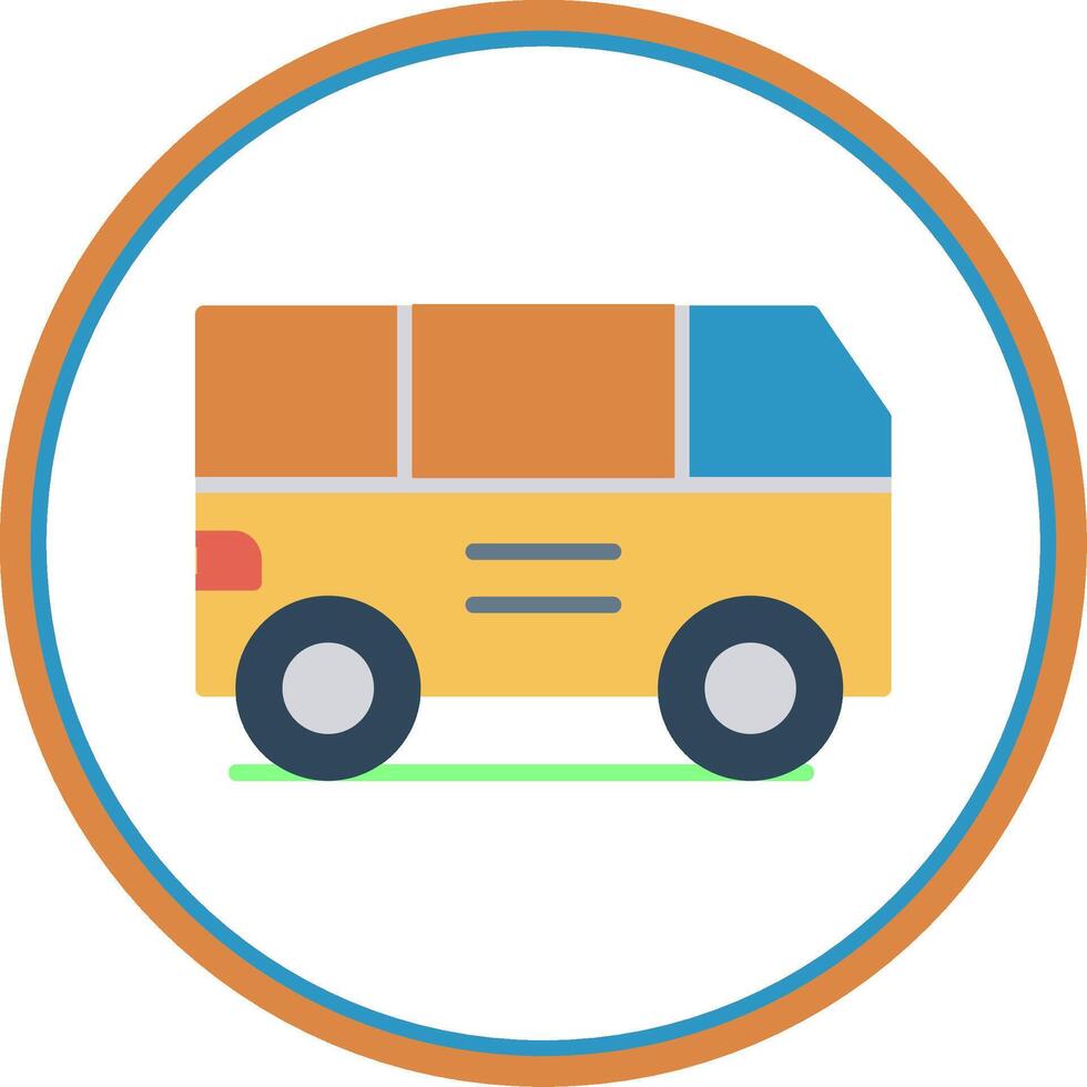 Van Flat Circle Icon vector