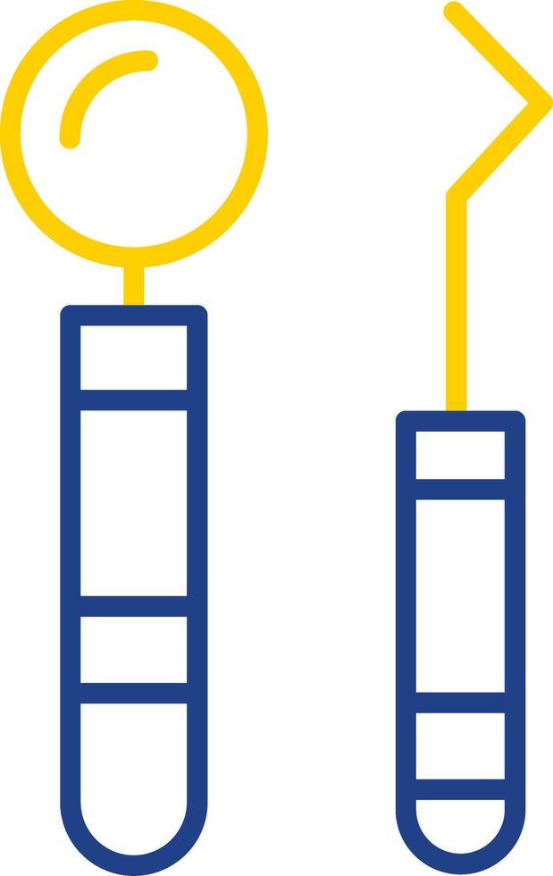 Dentist Tools Line Two Colour Icon Design vector