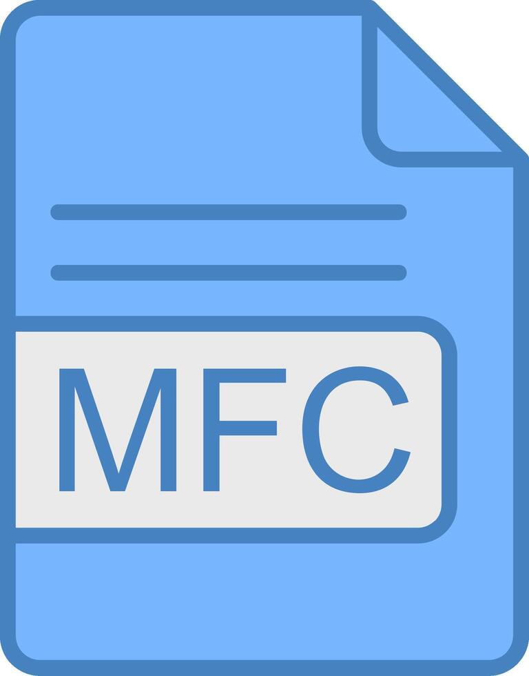 MFC File Format Line Filled Blue Icon vector