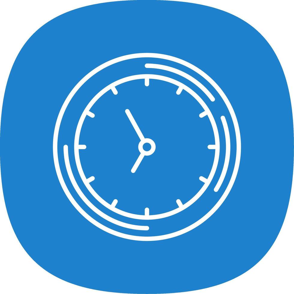 reloj línea curva icono diseño vector