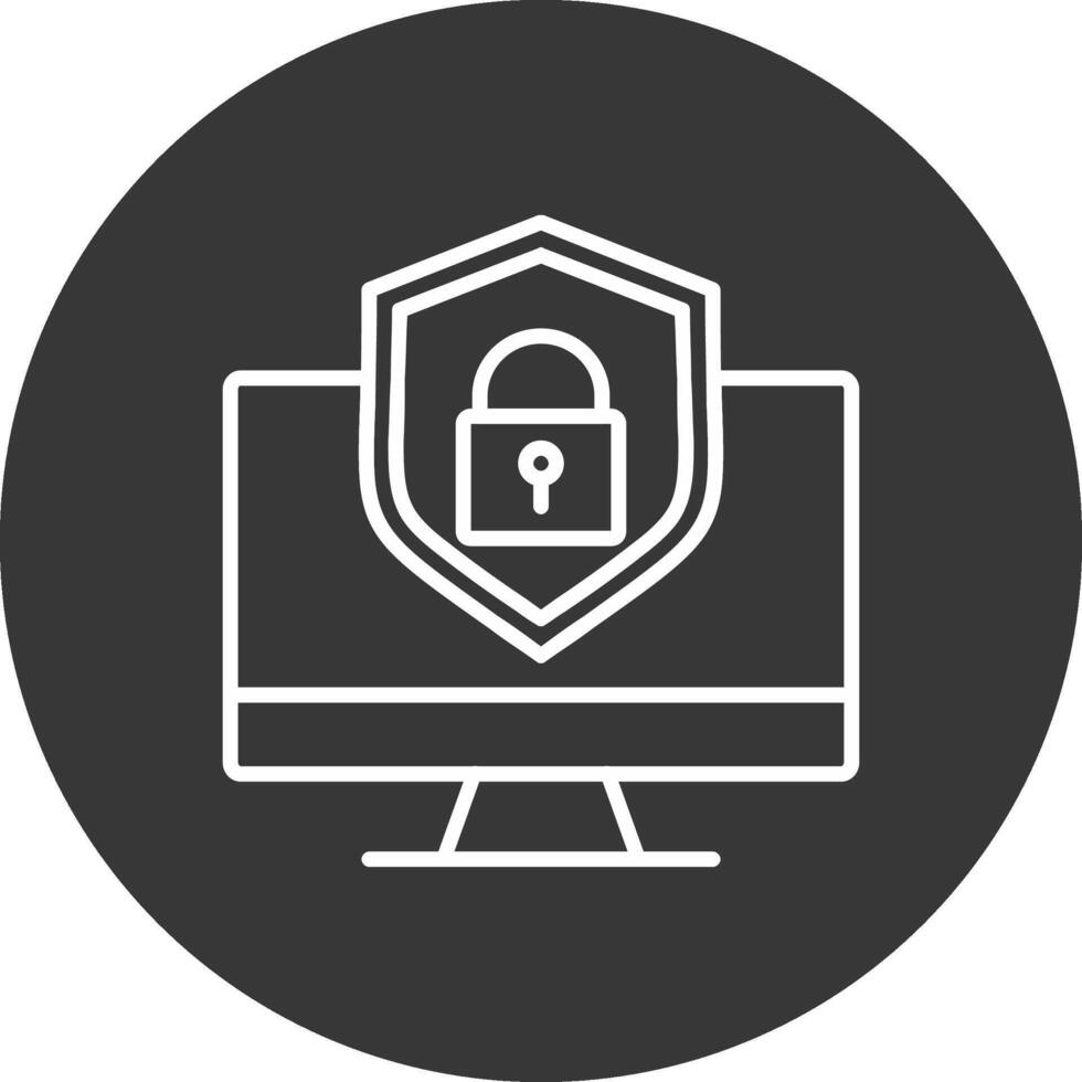 System Protection Line Inverted Icon Design vector