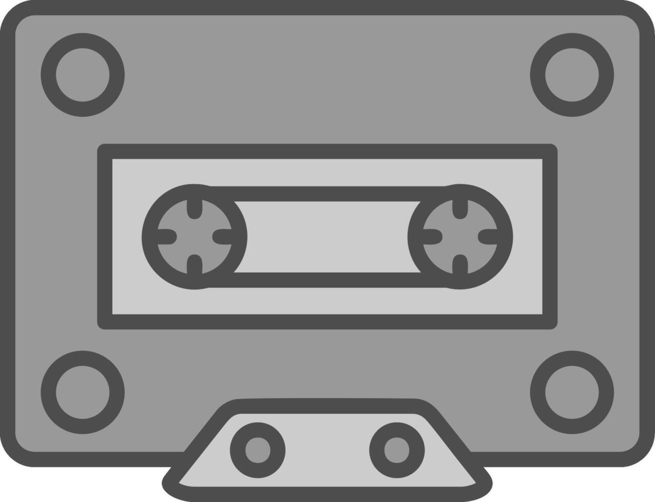 Cassette Line Filled Greyscale Icon Design vector