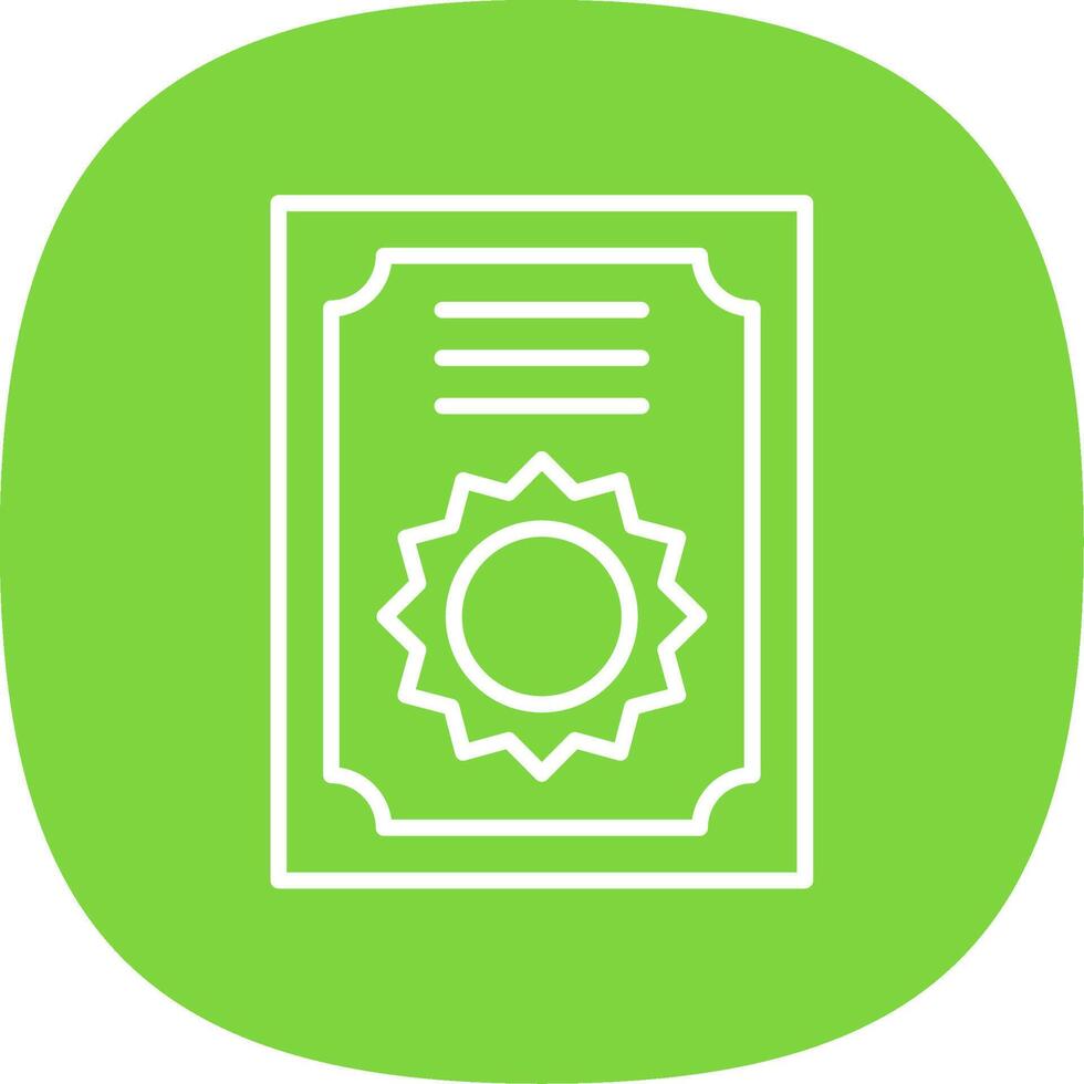 Certificate Line Curve Icon Design vector