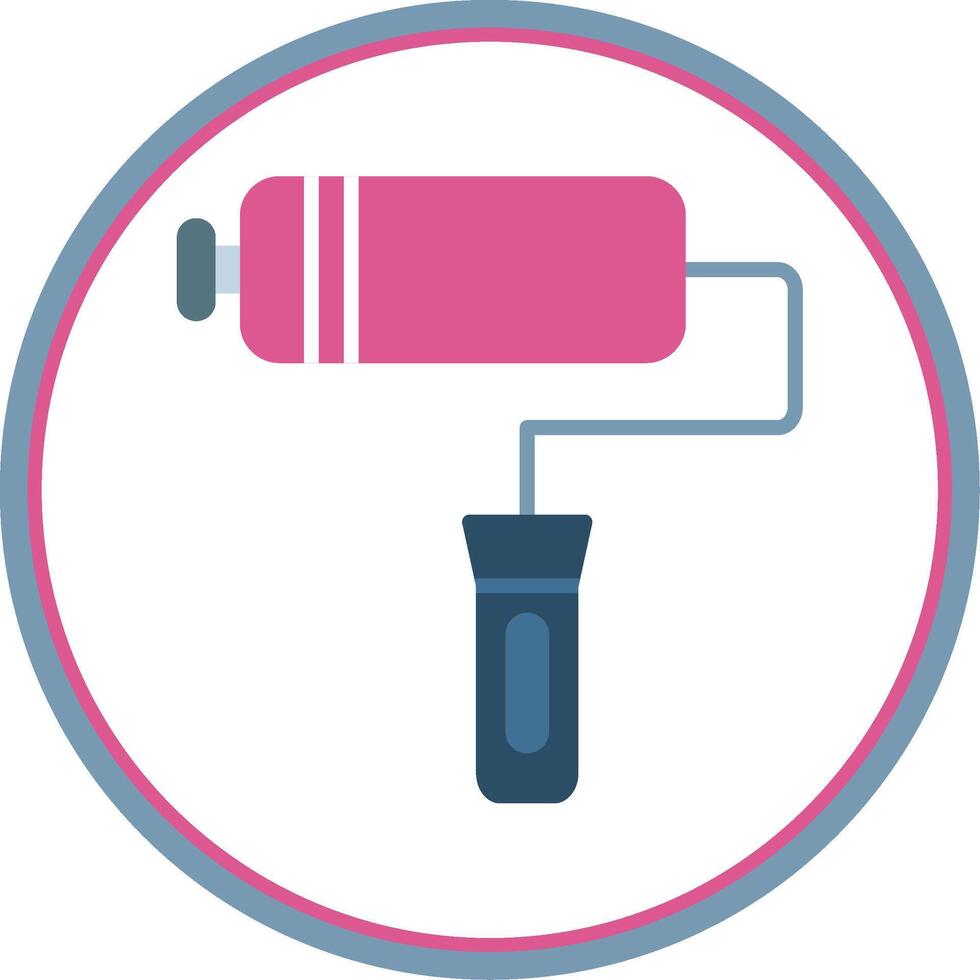 Paint Roller Flat Circle Icon vector