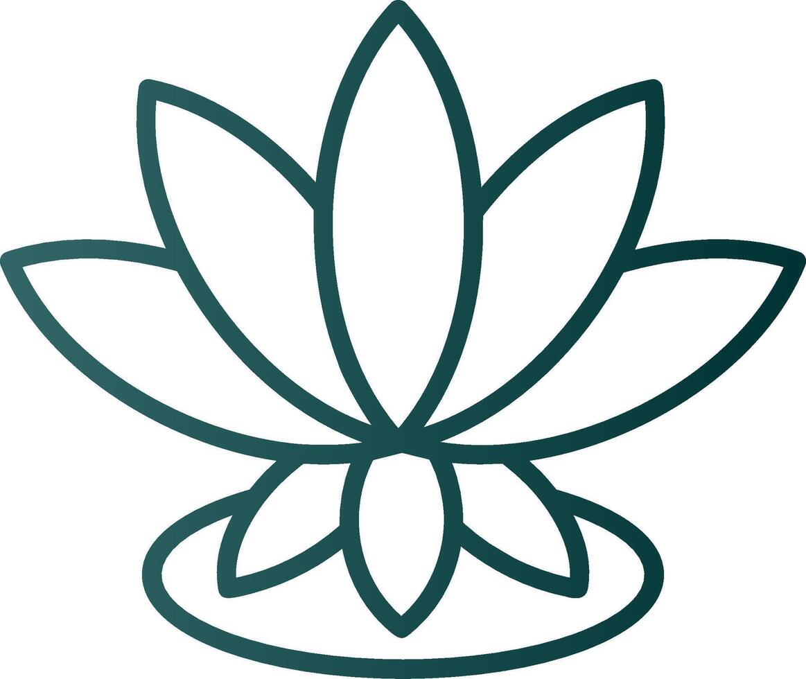Lotus Line Gradient Icon vector
