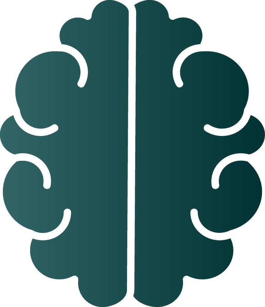 Brain Glyph Gradient Icon vector