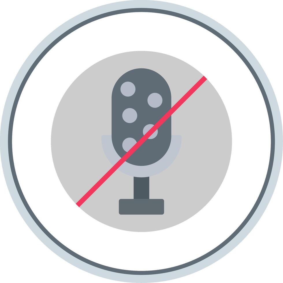 Mute Flat Circle Icon vector