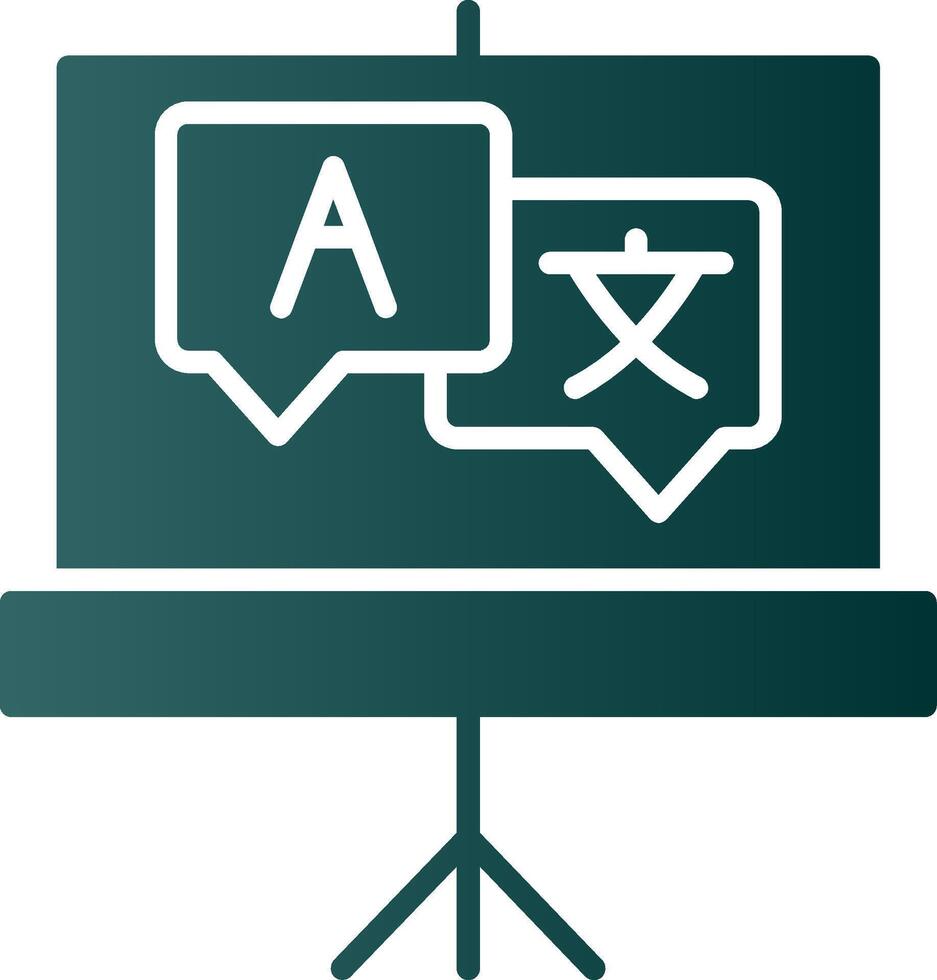 Language Glyph Gradient Icon vector