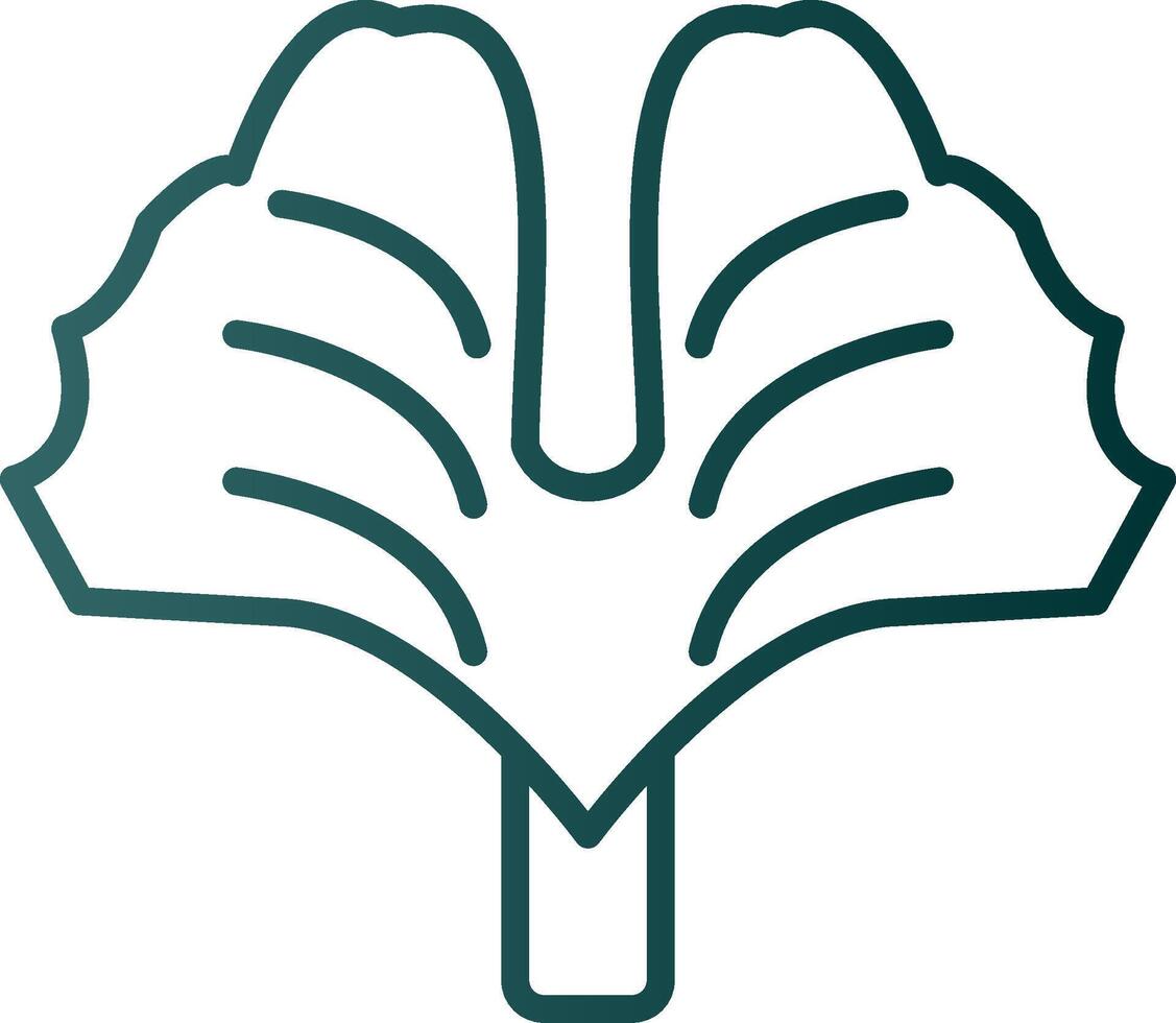 Ginkgo Biloba Line Gradient Icon vector