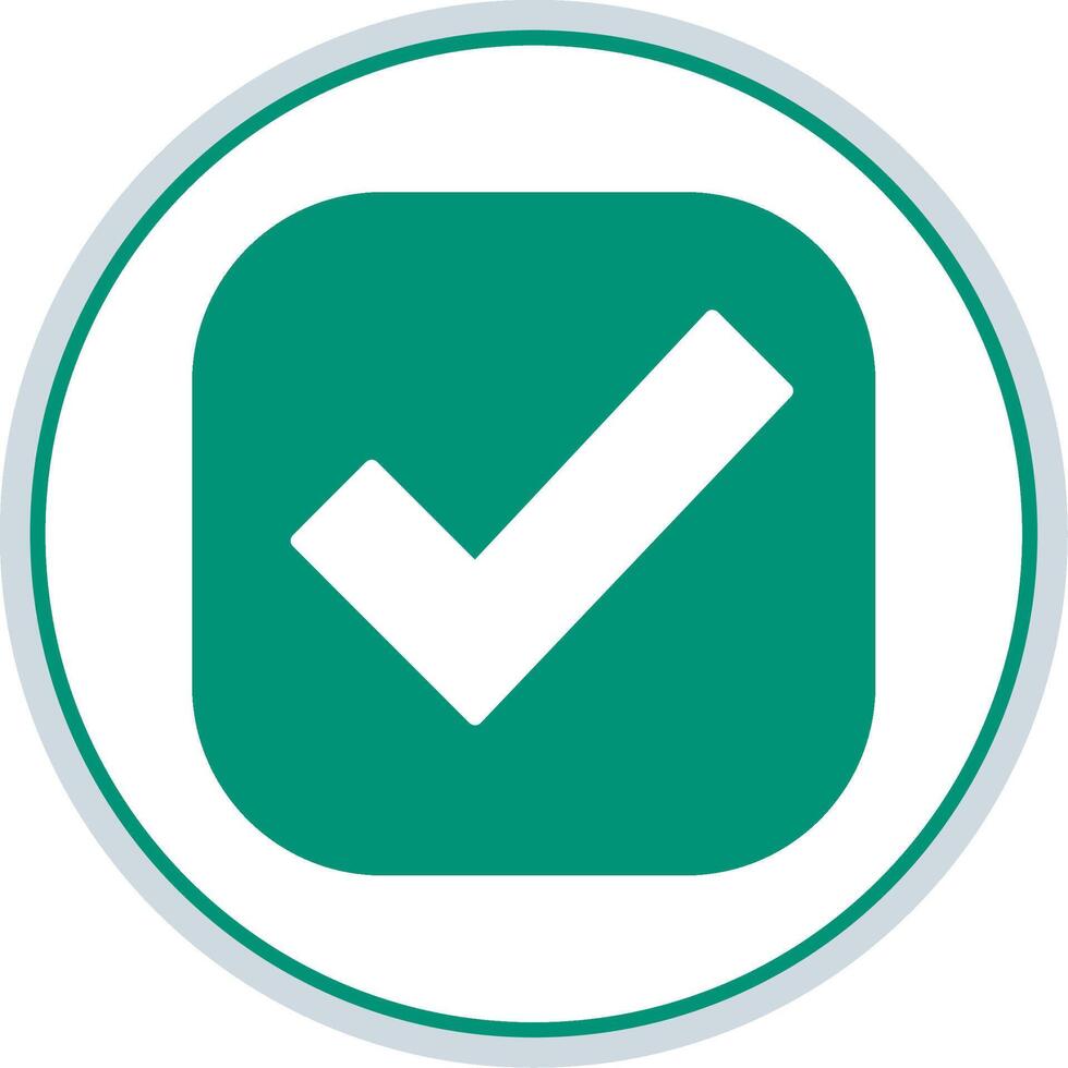 Checkmark Flat Circle Icon vector