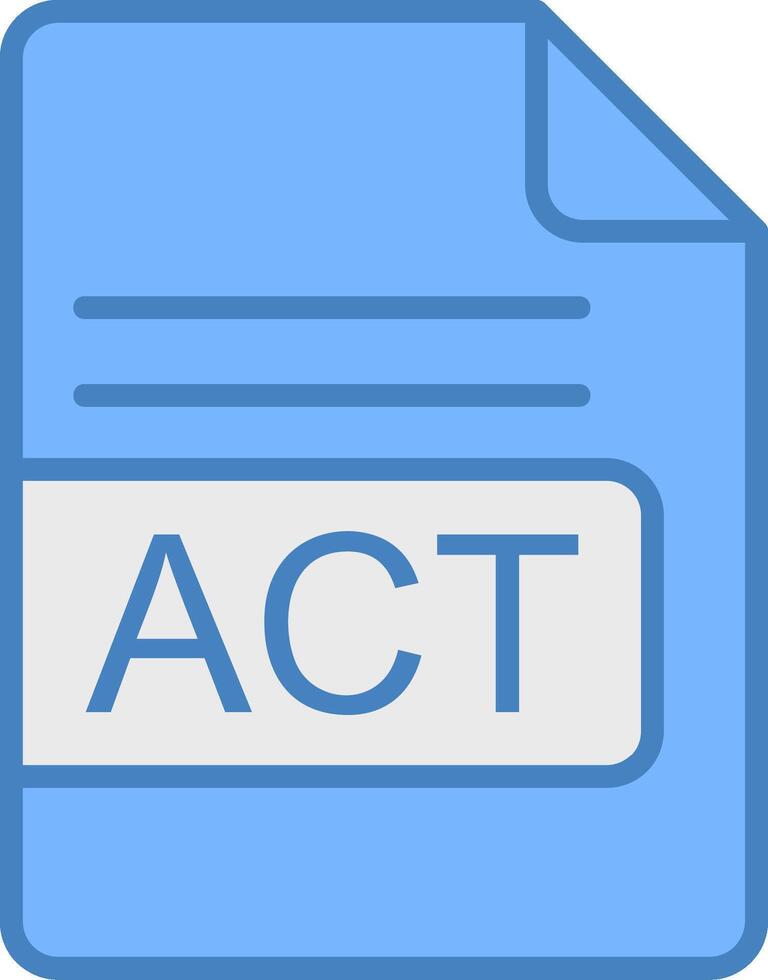 ACT File Format Line Filled Blue Icon vector