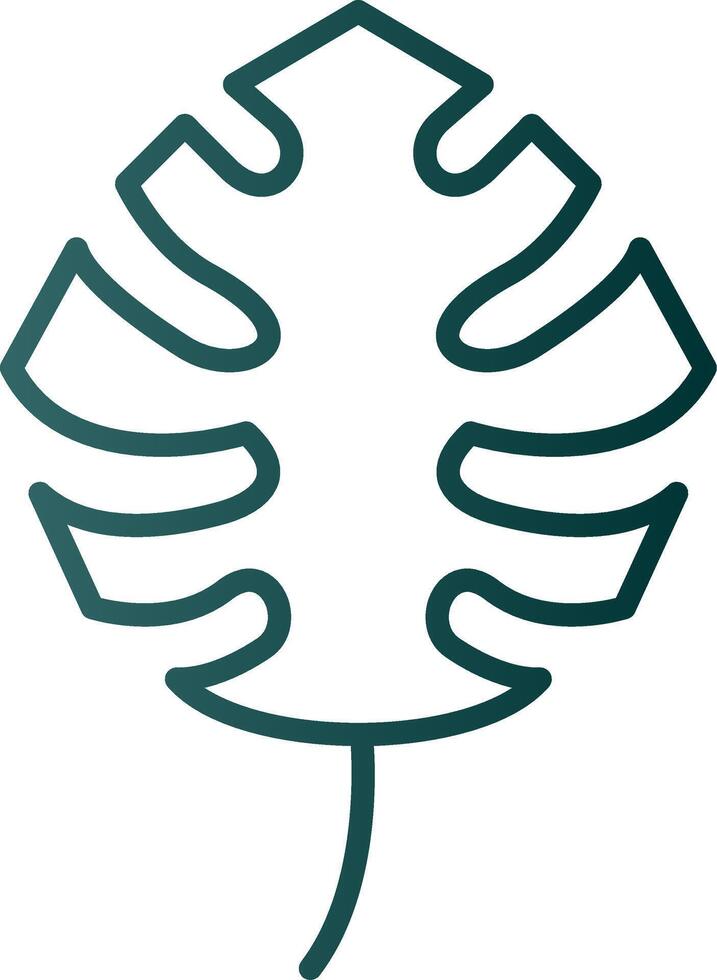Monstera Line Gradient Icon vector