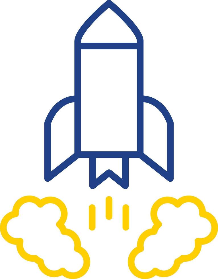 Rocket Launch Line Two Colour Icon Design vector