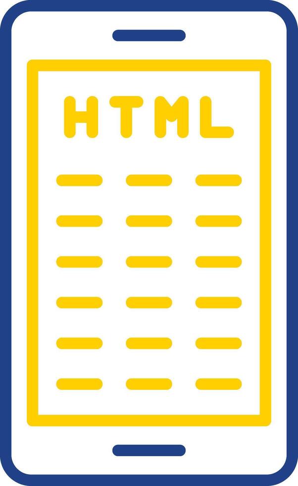 Mobile Coding Line Two Colour Icon Design vector