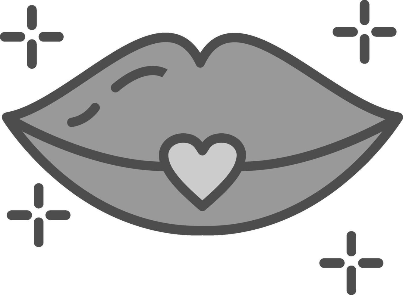Lips Line Filled Greyscale Icon Design vector