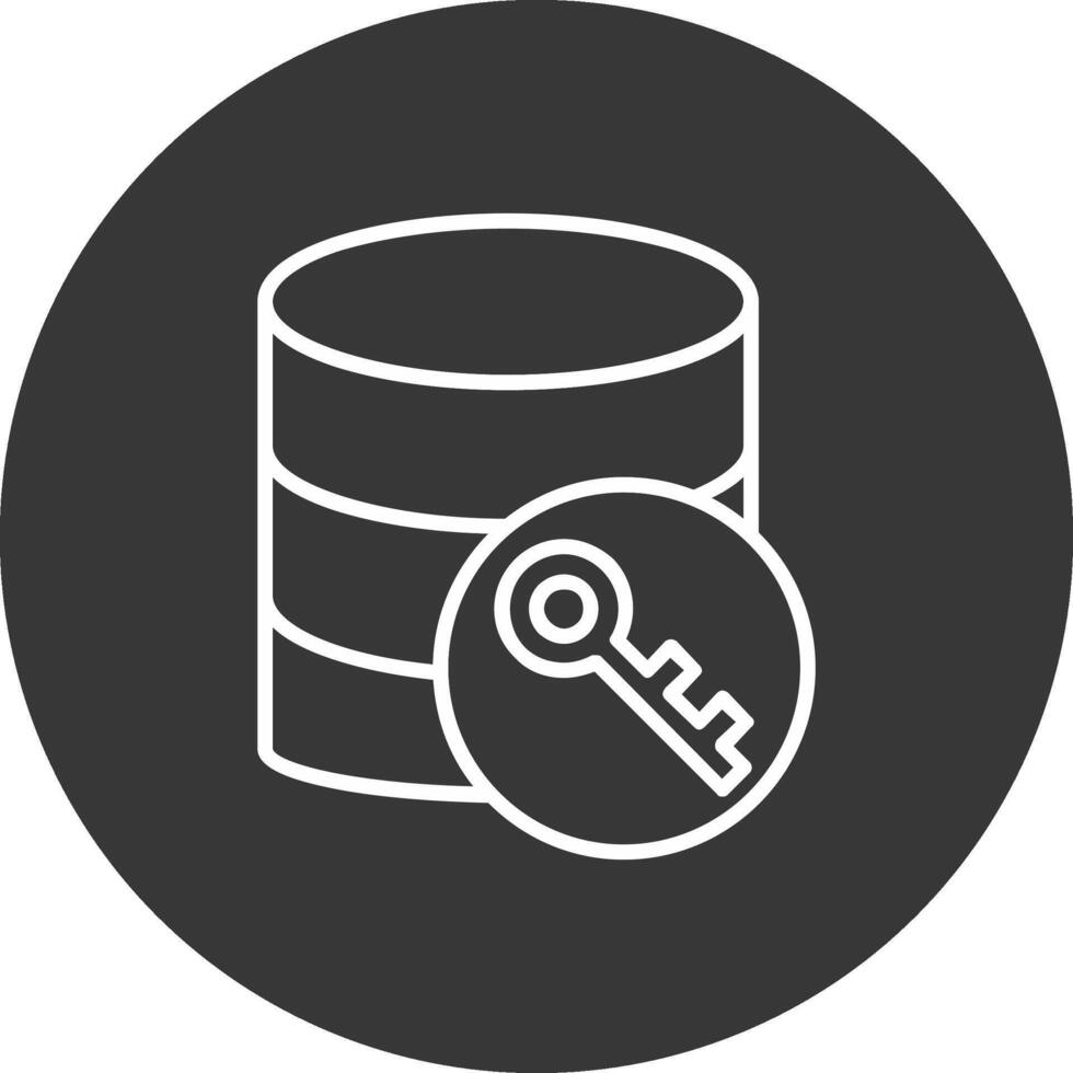 Database Encryption Line Inverted Icon Design vector