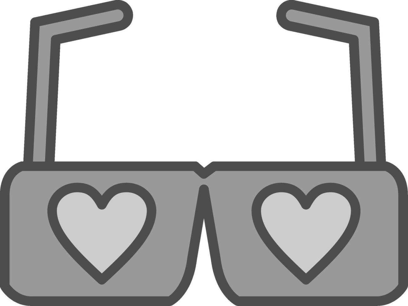 Heart Glasses Line Filled Greyscale Icon Design vector