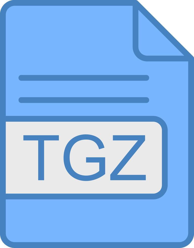 TGZ File Format Line Filled Blue Icon vector