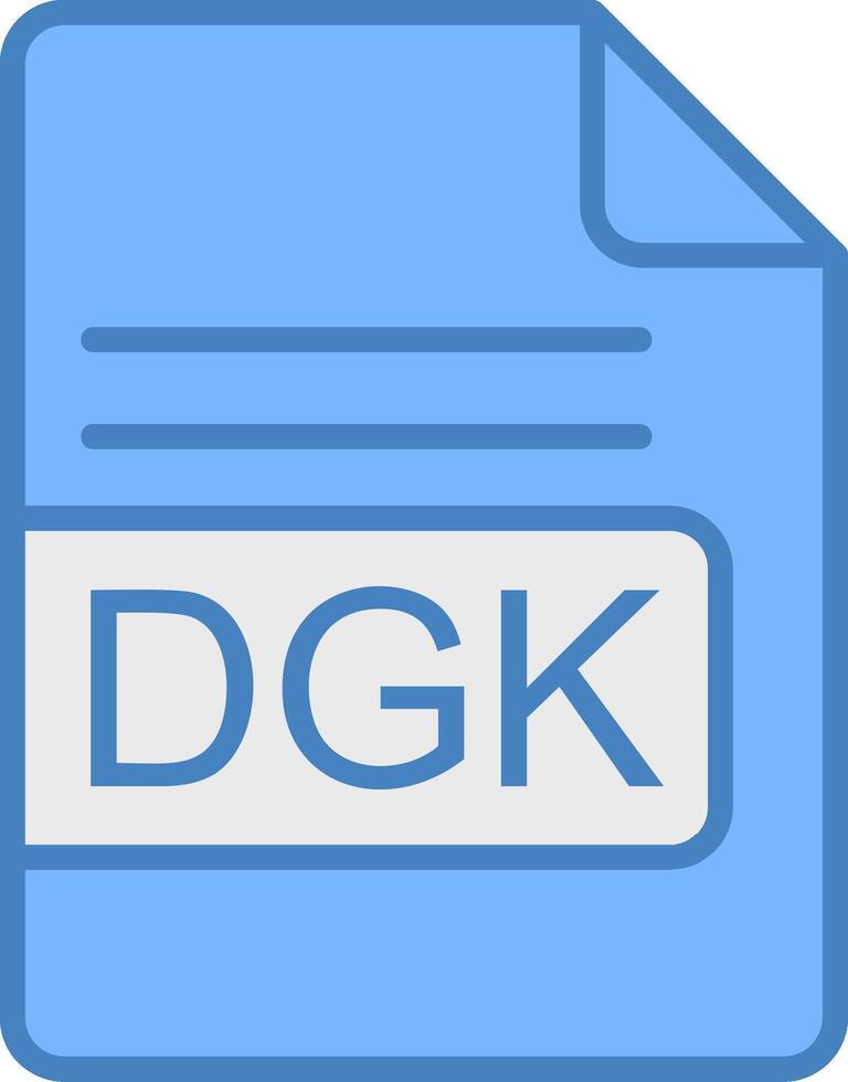 dgk archivo formato línea lleno azul icono vector