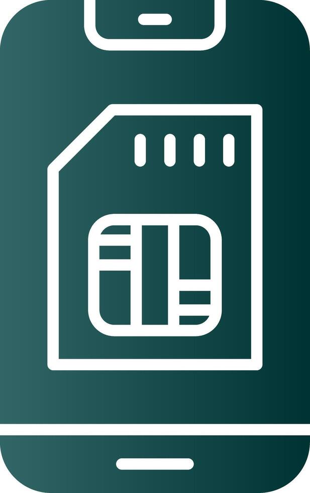 Sim Card Glyph Gradient Icon vector