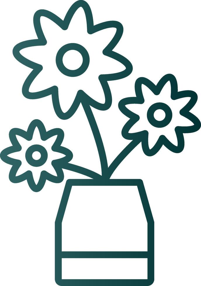 Flower Line Gradient Icon vector