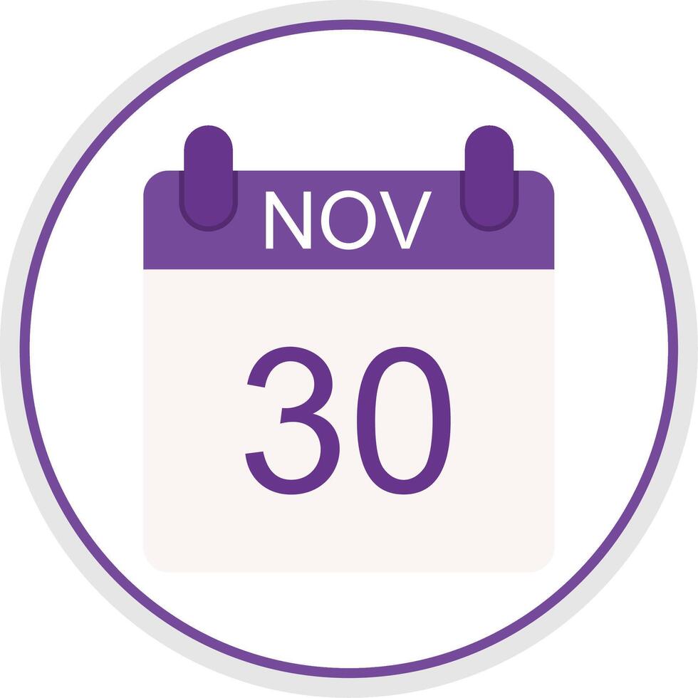November Flat Circle Icon vector