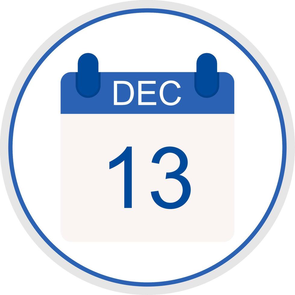 December Flat Circle Icon vector