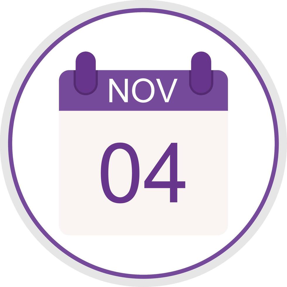 November Flat Circle Icon vector