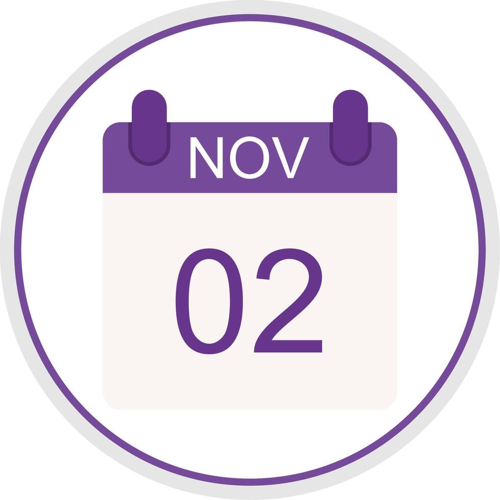 November Flat Circle Icon vector