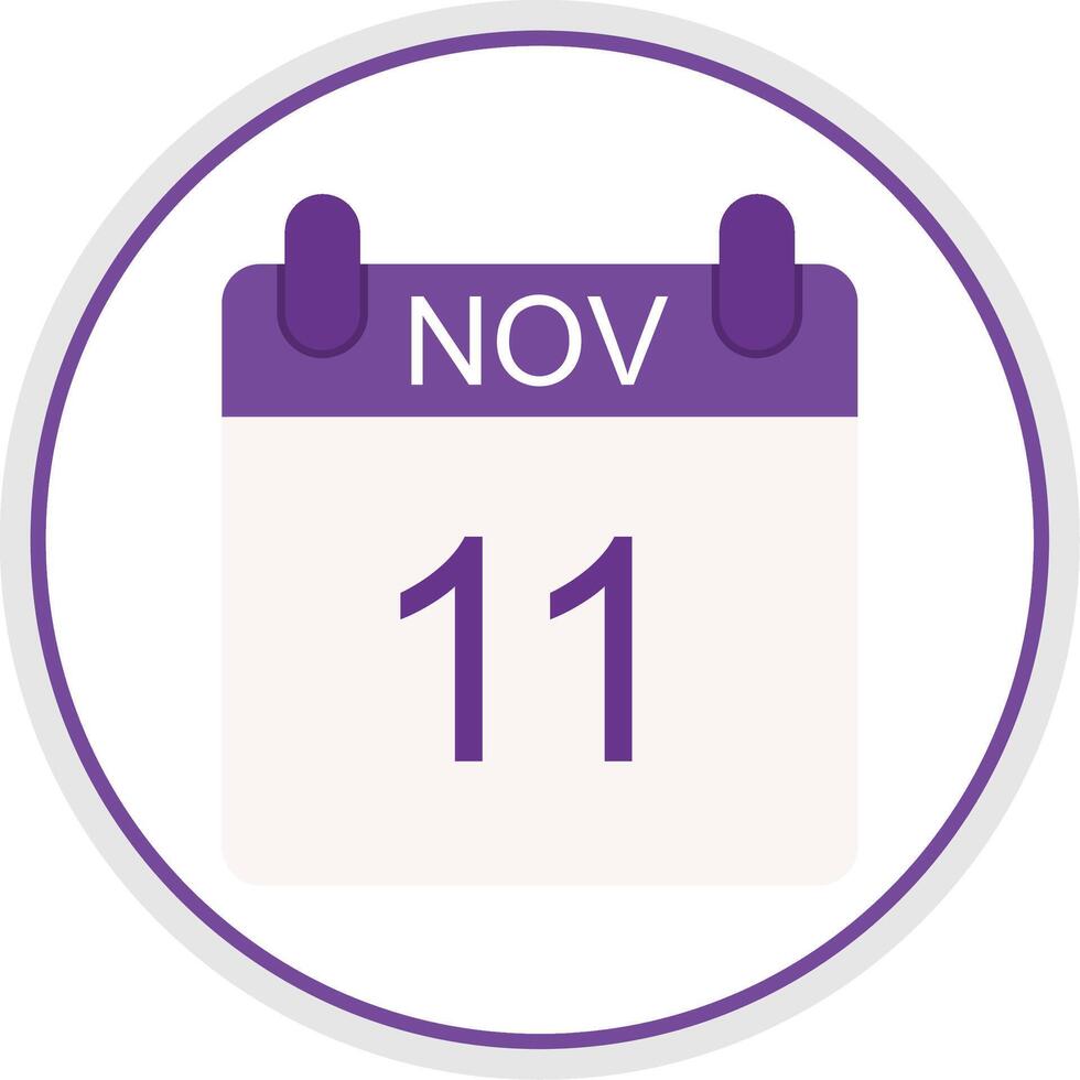 November Flat Circle Icon vector