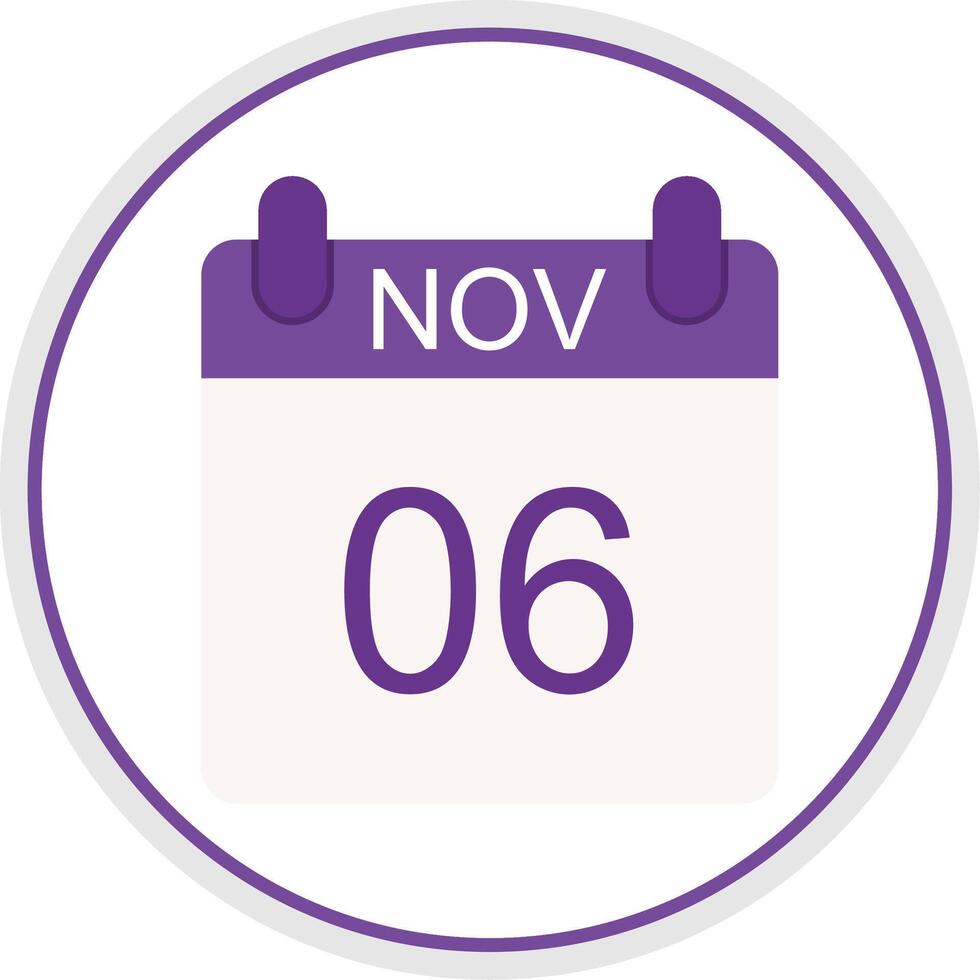 November Flat Circle Icon vector