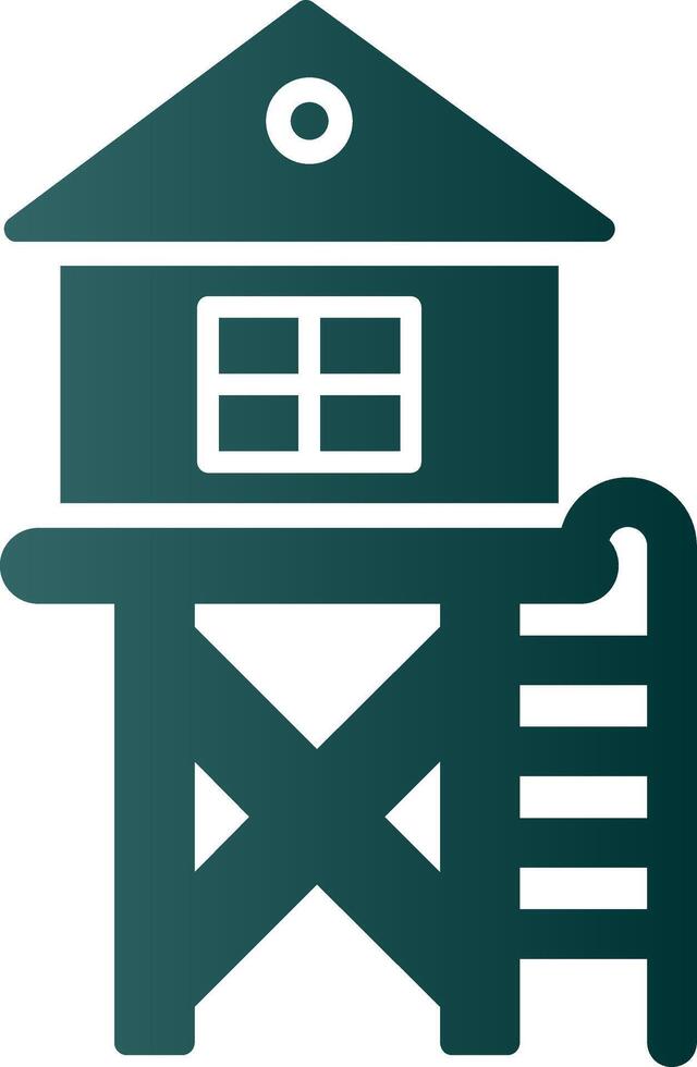 Lifeguard Tower Glyph Gradient Icon vector