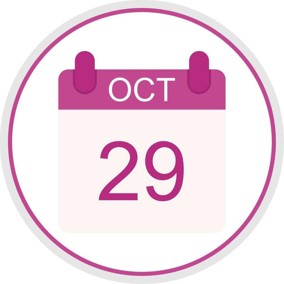 October Flat Circle Icon vector