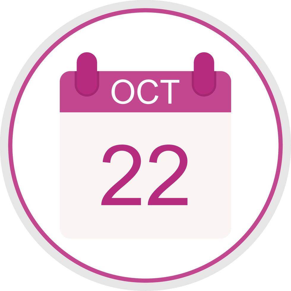 October Flat Circle Icon vector