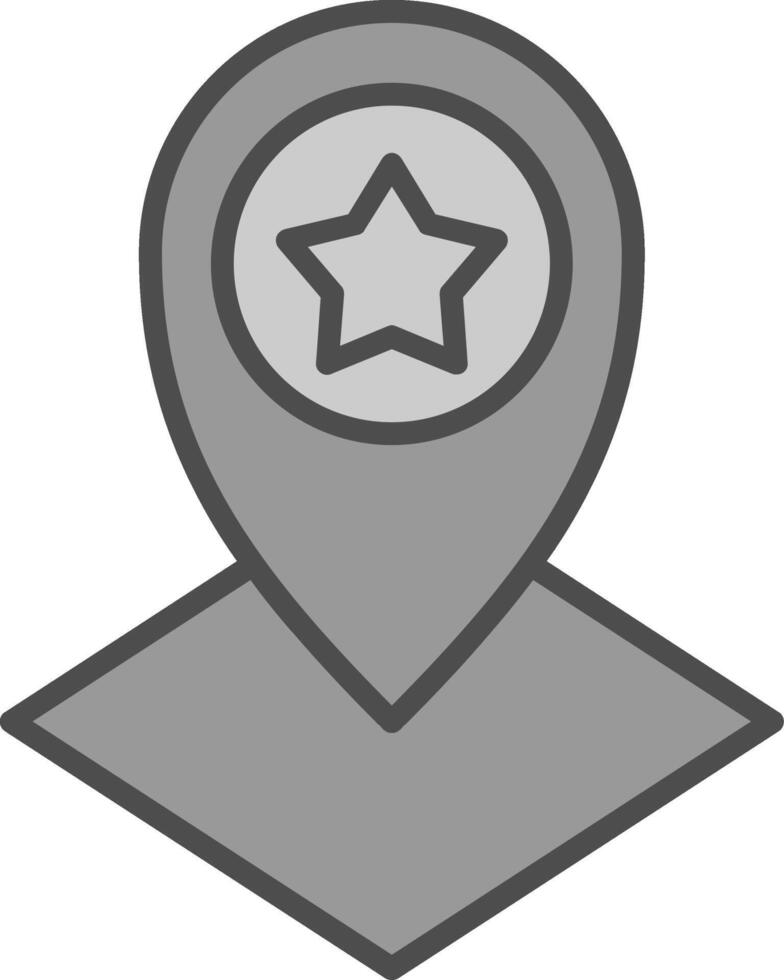 mapa ubicación línea lleno escala de grises icono diseño vector