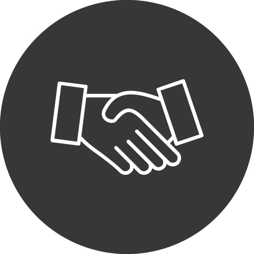 Hand Shake Line Inverted Icon Design vector