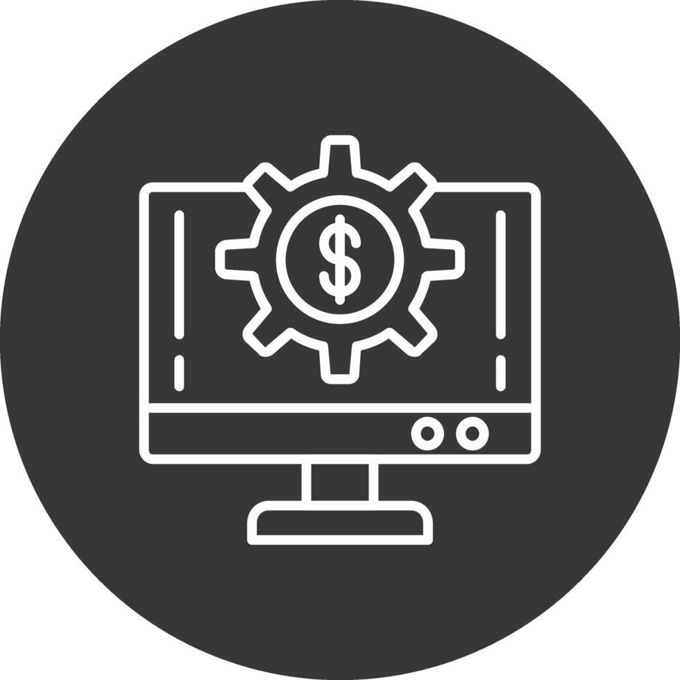 dinero sistema línea invertido icono diseño vector